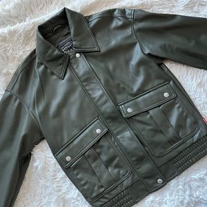 Levi's Women's Faux Leather Lightweight Dad Bomber